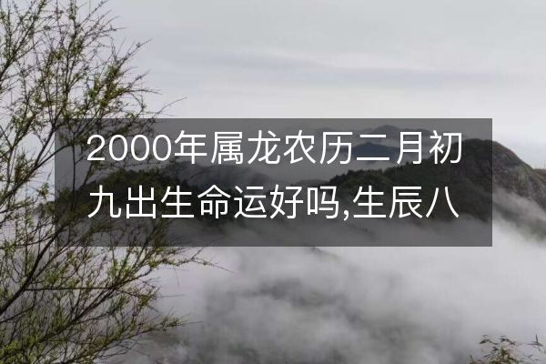 2000年屬龍農(nóng)歷二月初九出生命運好嗎,生辰八字運勢查詢