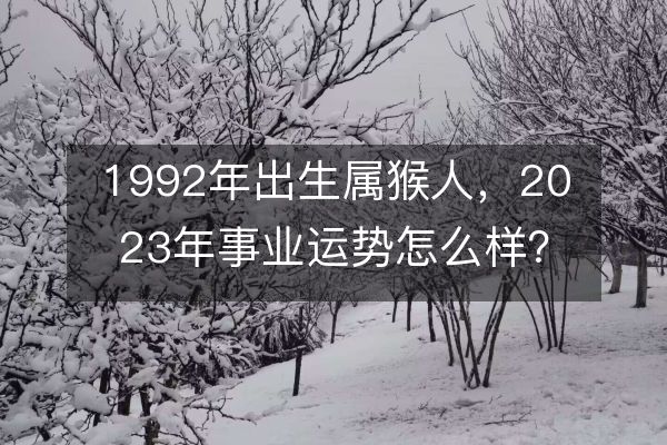 1992年出生属猴人，2023年事业运势怎么样？