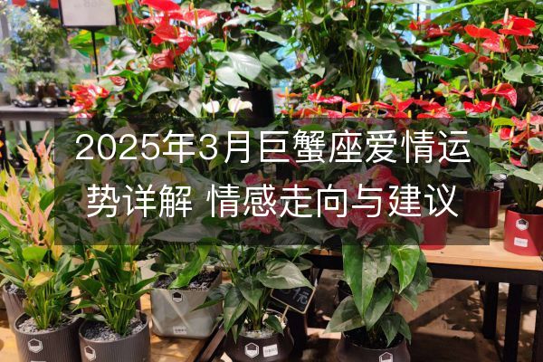 2025年3月巨蟹座爱情运势详解 情感走向与建议