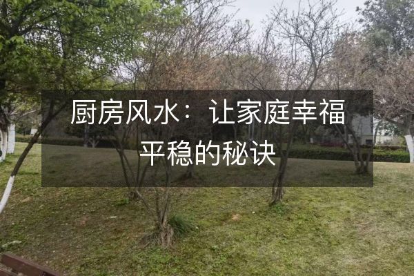 厨房风水：让家庭幸福平稳的秘诀